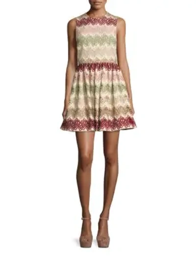 Alice And Olivia Joyce Crewneck Party Dress In Beige