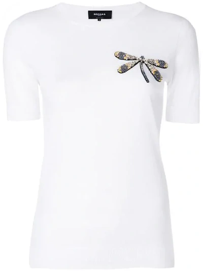 Rochas Dragonfly-embellished Top In White