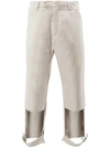 Delada Cut Out Belted Trousers In Neutrals