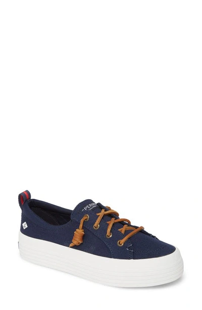Sperry Crest Vibe Sneakers - Solid - Navy Blue - 10m - 100% Cotton Talbots