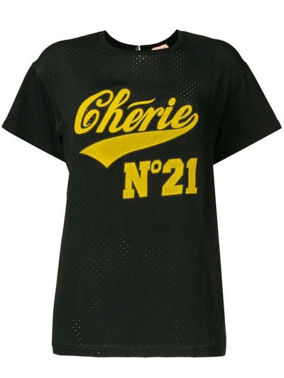 N°21 Perforated T-shirt In Black
