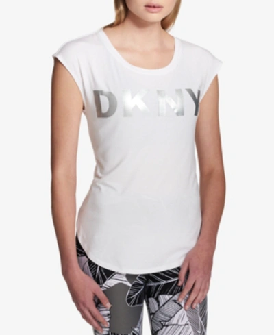 Dkny Sport Logo Graphic Top In White