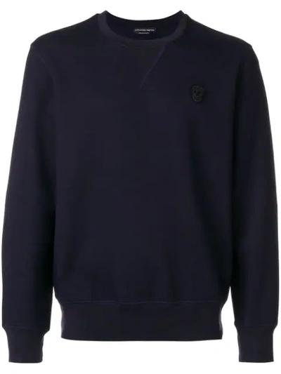 Alexander Mcqueen Skull Patch Sweatshirt In Blue