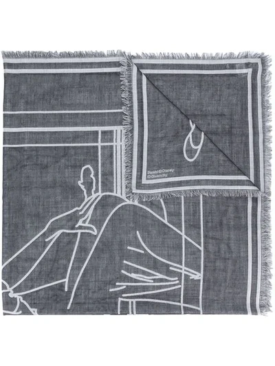 Givenchy Frayed Graphic Print Scarf