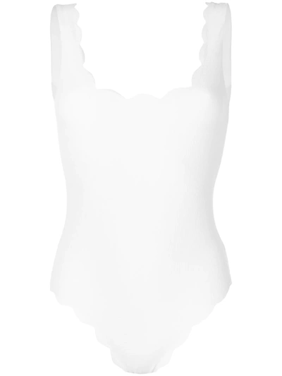 Marysia Scalloped Swimsuit In White