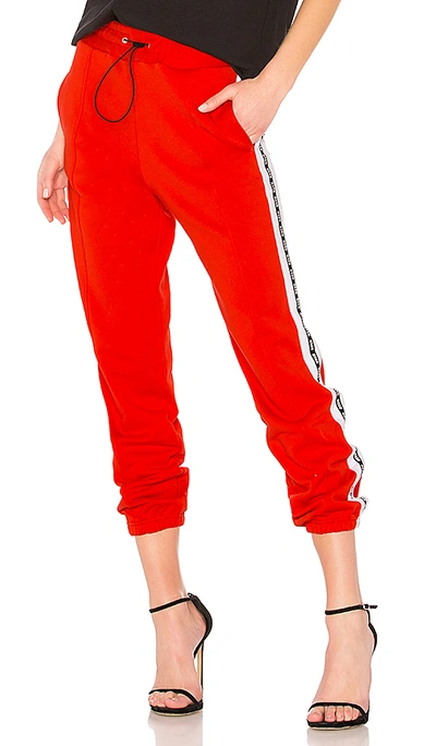 Msgm Side Stripe Track Pants In Red