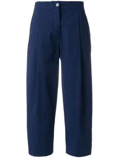 Erika Cavallini Loose Fit Cropped Trousers In Blue