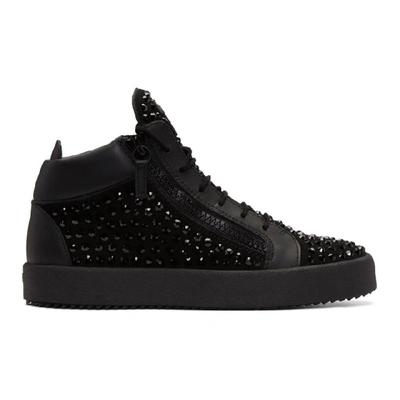 Giuseppe Zanotti Black Studded May London High-top Sneakers In Cam Nero