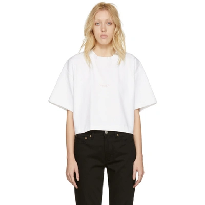 Acne Studios Cylea Cotton-jersey Cropped T-shirt In Optic White