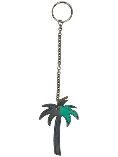 Tomas Maier Camo Palm Key Ring In Blue