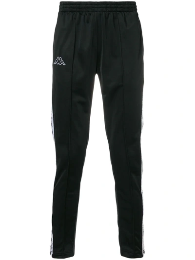 Kappa Logo Stripe Sweat Pants In Black