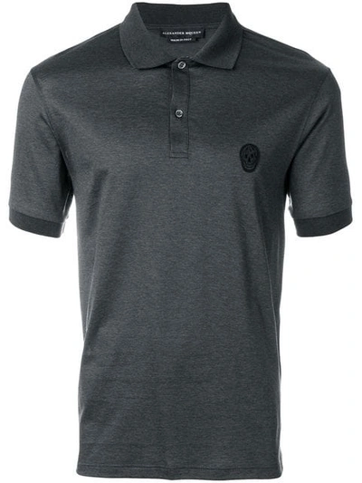 Alexander Mcqueen Skull Patch Polo T-shirt - Grey