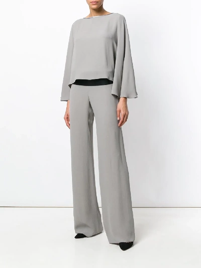 Giorgio Armani Cape Blouse In Grey