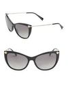Versace 57mm Cat Eye Sunglasses In Black