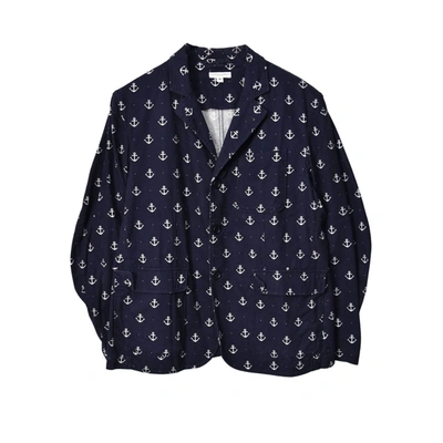 Pre-owned Engineered Garments /small Graphic Jacket/26343 - 681 83.8 In Navy