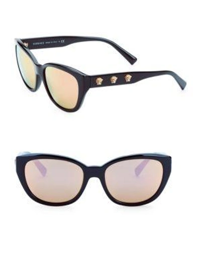 Versace 56mm Butterfly Sunglasses In Black