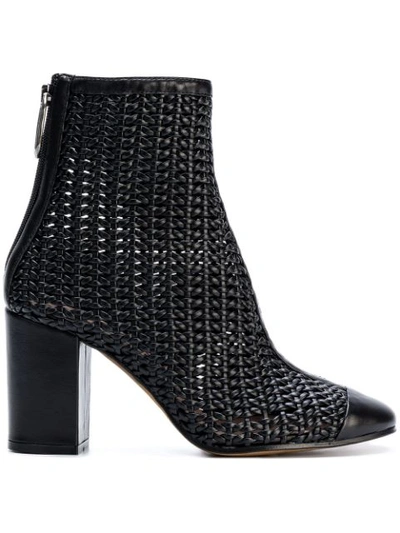 Golden Goose Woven Leather Boots In Black
