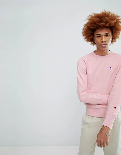 Champion Sweatshirt With Small Logo In Pink - Pink