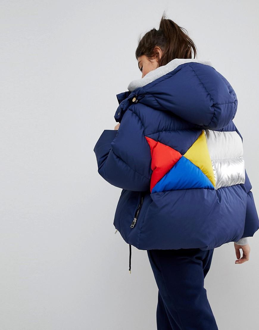 tommy hilfiger colour block bubble jacket