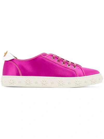 Aquazzura L.a. Low-top Satin Trainers In Pink