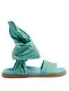Marques' Almeida Gingham Wrap Sandals In Blue