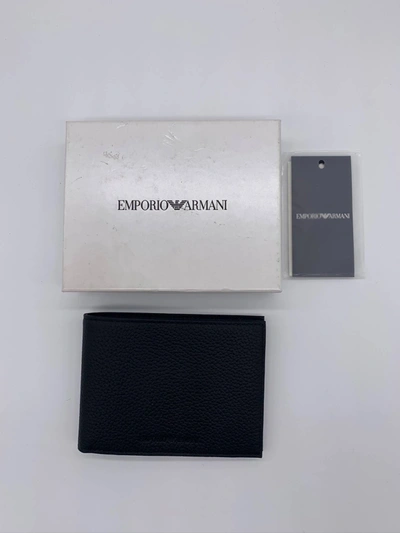 Pre-owned Emporio Armani Leather Billfold Wallet In Black
