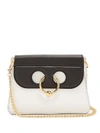 Jw Anderson Pierce Mini Leather Cross-body Bag In White Black