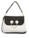 Jw Anderson Pierce Medium Two-tone Leather Shoulder Bag In White Black