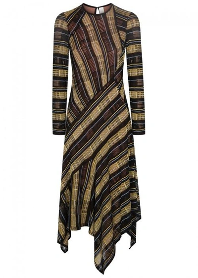 Peter Pilotto Striped Fine-knit Dress In Llack Gold