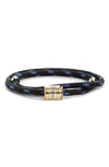 Miansai Double Wrap Rope Bracelet In Black/ Blue