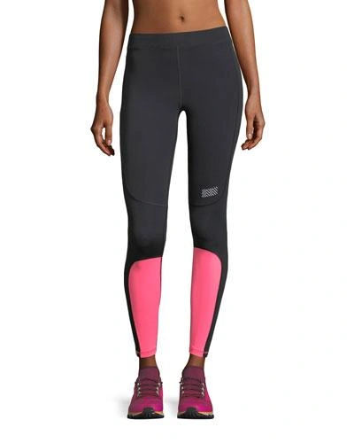 Monreal London Sprinter Colorblocked Performance Leggings In Black/pink