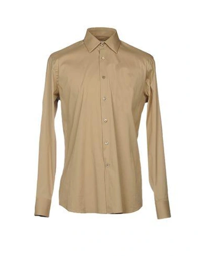 Prada Solid Color Shirt In Sand