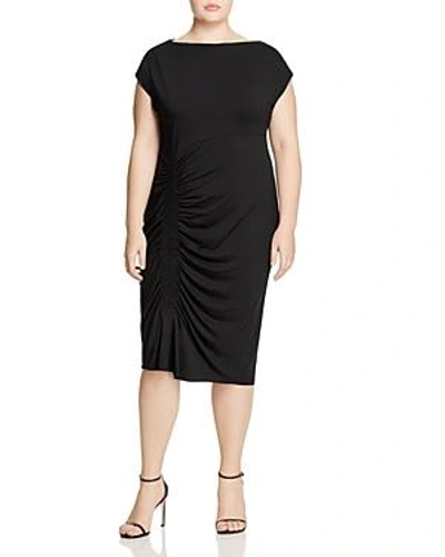 Vince Camuto Side Ruched Sheath Dress In Rich Black