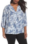 Nydj High/low Blouse In Blue