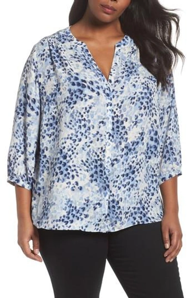 Nydj High/low Blouse In Blue