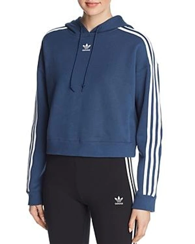 Adidas Originals Crop Hoodie In Mineral Blue