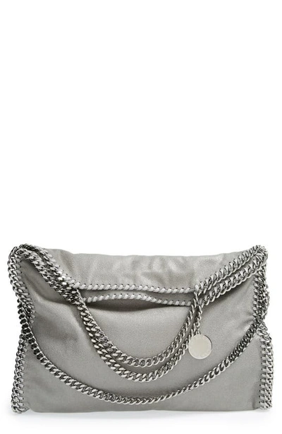 Stella Mccartney Falabella Shaggy Deer Faux Leather Foldover Tote In Light Grey