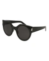 Saint Laurent Women's Slim Feminine Oversized Cat Eye Sunglasses, 50mm In Black/gray