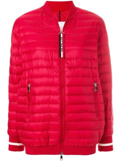 Moncler Charoite Quilted Down Bomber Jacket In 455  Red