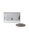 Akris Anouk Mini Leather Envelope Clutch In White Light Silver