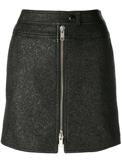 Givenchy Metallic Textured-leather Mini Skirt In Black