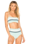 L*space Rebel Stripe Bikini Top In Light Turq