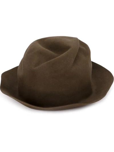 Horisaki Turn Up Brim Hat In Brown