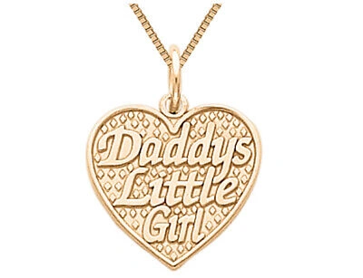Pre-owned Gem And Harmony Daddys Little Gir Heart Pendant In 14k Gold With Chain