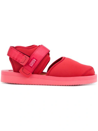 Suicoke Closed Toe Sandals In Red