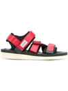 Suicoke Touch Fastening Sandals In Red