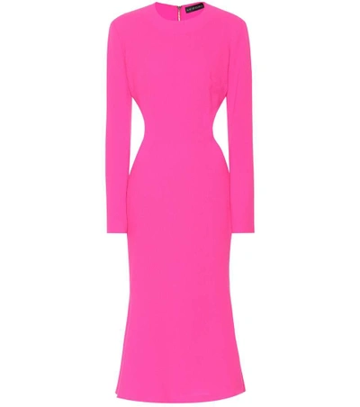 David Koma Wool Crêpe Dress In Pink