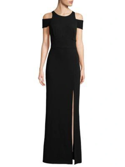 Abs By Allen Schwartz Cut-out Crepe Gown In Black