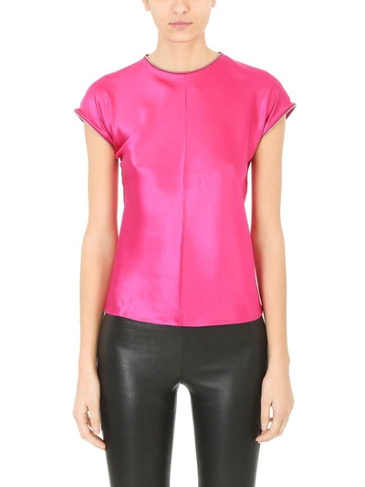 Helmut Lang Fucsia Silk Top In Fuxia