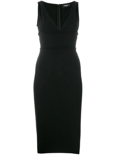 Dsquared2 Fitted Plunge Dress In 900